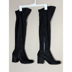 Christian Siriano Samiya Over the Knee Block Heel Boots Women's Size 7 Black